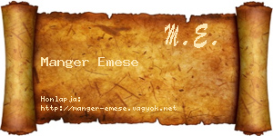Manger Emese névjegykártya